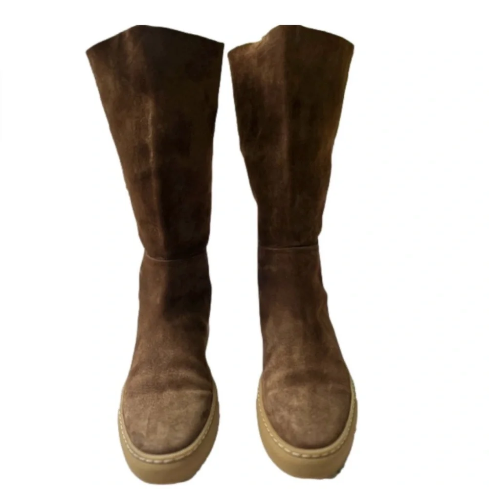 Tamara Mellon Suede Slouch Boots Size 9 Monday Morning Sauvage Brown Tall EUC
